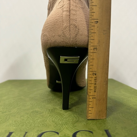 GUCCI GG KNIT ANKLE BOOT -HIGH HEEL -NUDE -WOMEN’S US 8.5 -NEW - Picture 11 of 11